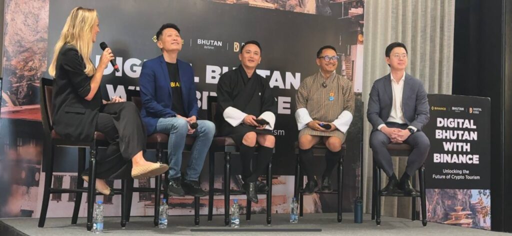 Panel discussion during the crypto tour in Bhutan. 