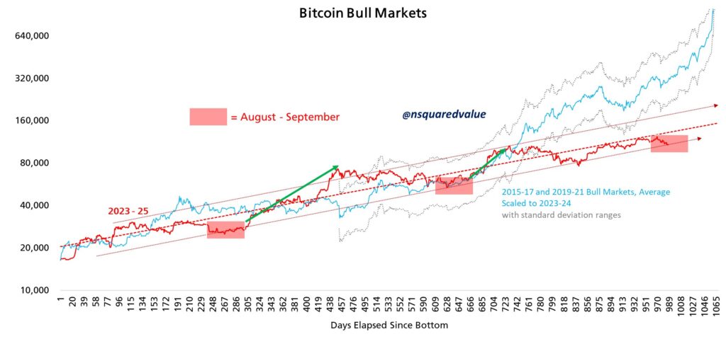 Bitcoin bull market comparison. Source: Timothy Peterson/X

