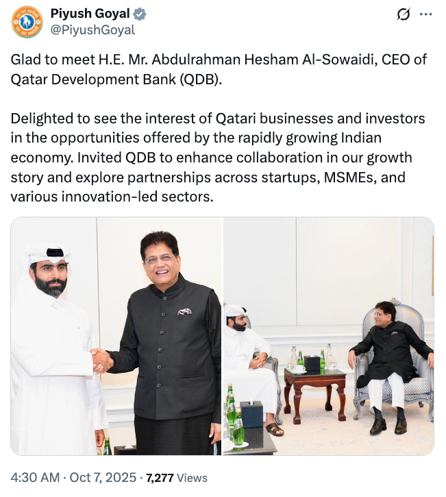 Source: India’s Commerce Minister Piyush Goyal
