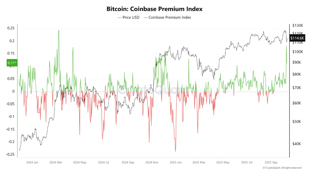 Coinbase Premium Index. Source: CryptoQuant.
