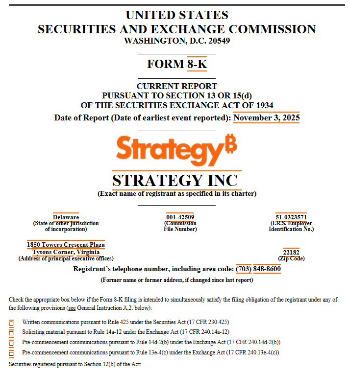 Strategy 8k form filing. Source: SEC.gov
